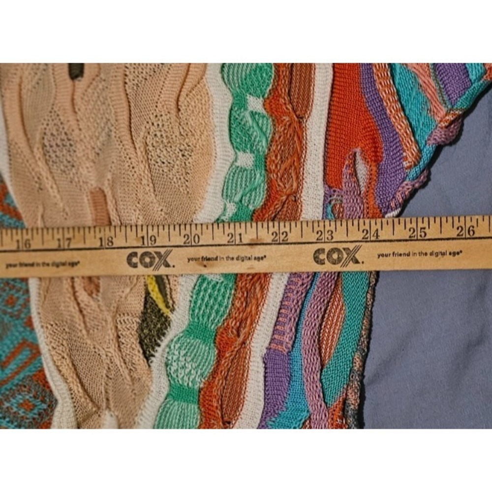 Vintage COOGI 90s 3D Knit Multicolor Sweater Size Large Wool Biggie Hip-Hop RARE - Picture 5 of 6